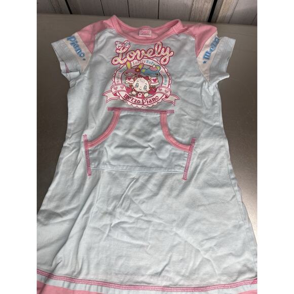Mezzo Piano Short Sleeve One Piece Dress Pastel Pink Blue 110CM Japan Kawaii - Picture 2 of 7